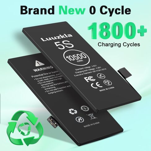 بطارية 10500 مللي أمبير (ترقية جديدة 2024) متوافقة مع 5S/5C، بطارية فائقة السعة متوافقة مع 5S/5C، مع مجموعة أدوات كاملة - دورة 0 ذات سعة عالية - خدمة لمدة 24 شهرًا in Kuwait