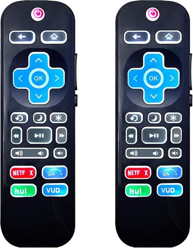 [عبوة من قطعتين] جهاز تحكم بإضاءة خلفية بديل عالمي لتلفزيون TCL Roku/Hisense Roku/Sharp Roku/Philips Roku/Onn Roku/Element Roku/Insignia Roku/Westinghouse Roku [ليس لـ Roku Stick/Box] in Kuwait