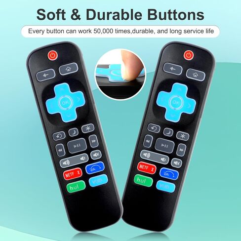 [عبوة من قطعتين] جهاز تحكم بإضاءة خلفية بديل عالمي لتلفزيون TCL Roku/Hisense Roku/Sharp Roku/Philips Roku/Onn Roku/Element Roku/Insignia Roku/Westinghouse Roku [ليس لـ Roku Stick/Box] in Kuwait