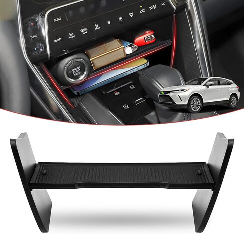 منظم وحدة التحكم المركزية Karltys لملحقات Toyota Venza 2021-2024، صينية وحدة التحكم المركزية Venza، صندوق تخزين وحدة التحكم الوسطى، إدراج مقسم مع حصيرة سيليكون غير قابلة للانزلاق ABS أسود in Saudi Arabia