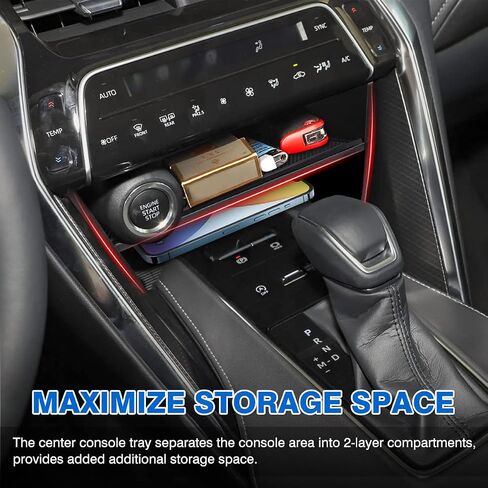 منظم وحدة التحكم المركزية Karltys لملحقات Toyota Venza 2021-2024، صينية وحدة التحكم المركزية Venza، صندوق تخزين وحدة التحكم الوسطى، إدراج مقسم مع حصيرة سيليكون غير قابلة للانزلاق ABS أسود in Saudi Arabia