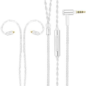 SE215 Replacement Cable, 8 Core MMCX Cable Compatible with Shure SE215 SE315 SE425 SE535 SE535LTD SE846, Audio Cable with Mic and Volume Control 4FT/1.2m