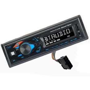 Plug & Play Kioti Tractor Radio, 12 Pin Harness, AM FM Bluetooth Streaming Colors Changing Display, USB, AUX, 3.5MM Front Input, Direct Connect, Single Din, NX RX DK CK Series Cab