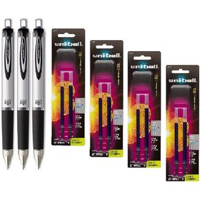 Uni-ball Signo Impact 207 Rt 65871 with 4 Packs of Refills 65874, Blue Gel Ink, 1.0mm Bold Point