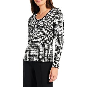 NIC+ZOE Women's Checked Off Sweater