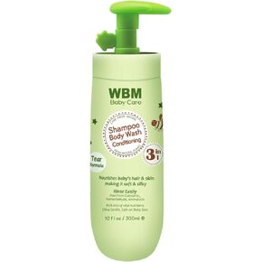 Care 3 in 1 Baby Shampoo with Honey, Wheatgerm and Organic Olive Oil-Nourishes Baby Hair with No Tear Formula | 10 Oz