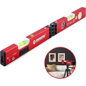 20Inch Foldable Magnetic Level-with 30Ft Laser Leveling Line and 90°/180°Bubbles,Multi-function Leveler Tool for Woodworking,Picture Hanging,Home Renovation and Construction