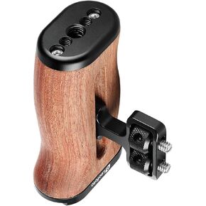 LEOFOTO CH-3 Rosewood Accessory Ergonomic Pistol Grip/Handle w Cold Shoe Flash Mount & 1/4" Connectors Left or Right Hand