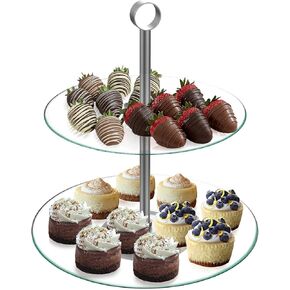 حامل كب كيك من 3 طبقات - حامل عرض مربع لأعياد الميلاد أو حفلات الشاي أو الزفاف أو حفلات استقبال الأطفال - مجموعة عرض طاولة الحلوى من Chef Buddy (أبيض) in Kuwait