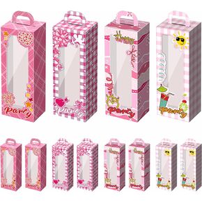 odrma 12 PCS Pink Girls Party Favor Boxes, Pink Doll Gift Boxes for Girls Women's Birthday Gift Box Candy Treat Boxes Pink Party Decorations