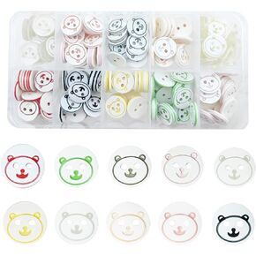 150 PCS Colorful Resin Buttons for Baby Kids Cardigans Knitting,Plastic Cute Crafting Buttons for Art Craft Child Clothing Sewing DIY Decoration（Bear）