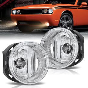 Nilight Fog Lights Assembly Compatible with 2005-2010 Dodge Grand Caravan Charger Nitro Challenger 2004-2010 Chrysler Town &Country Sebring Pacifica 2007-2010 Jeep Patriot Compass, 2 Years Warranty