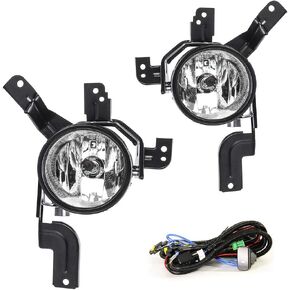 Driving Fog Lights Lamps Replacement for Honda CRV 2007 2008 2009 with H11 12V 55W Halogen Bulbs & Switch and Wiring Kit (Clear Lens)