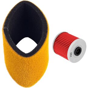 Air Filter 11013-1275 & Oil Filter Compatible with Kawasaki KLF220 Bayou 220 1999-2002, KLF250 Bayou 250 2003-2011,KLF300 Bayou 300 1999-2006, ATV