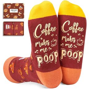 Zmart Funny Novelty Coffee Gifts Coffee Socks for Women Men, Coffee Lovers Gifts for Teens Students, Coffee Drinking Gifts