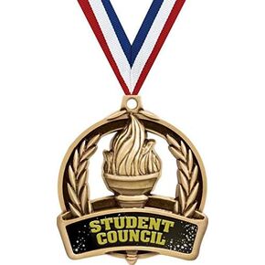 Student Council Medals, 2" Achievement Medal Awards with Custom Engraving Prime