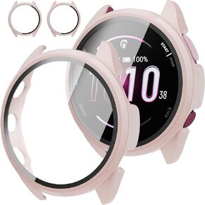 Screen Protector Case for Garmin Forerunner 165, Rc-Z Slim Guard Bumper Full Coverage Hard PC Protective Cover HD Ultra-Thin Cover for Forerunner 165 Smartwatch, Clear