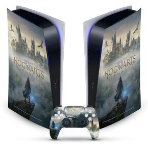 تصميمات حافظة الرأس مرخصة رسميًا من Hogwarts Legacy Key Art Graphics من الفينيل ملصق على شكل غطاء حماية للألعاب متوافق مع وحدة تحكم Sony PlayStation 5 PS5 Digital Edition وجهاز التحكم DualSense