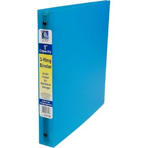 C-Line 3-Ring Poly Binder with Inner Pocket, Letter Size, 1-Inch Capacity, Assorted Colors, Set of 24 Binders (31710-24)