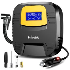 Nilight ضاغط الهواء منفاخ الإطارات المحمولة مضخة الإطارات 150PSI سيارة مضخة الهواء الكهربائية الرقمية قياس الضغط شاشة تعمل باللمس السيارات اغلاق مضخة الإطارات للسيارات سيارات الدفع الرباعي الدراجات مرتبة هوائية، 2 سنة الضمان