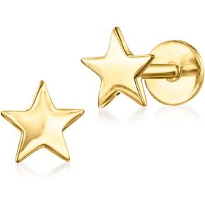 RS Pure by Ross-Simons 14kt Yellow Gold Star Flat-Back Stud Earrings