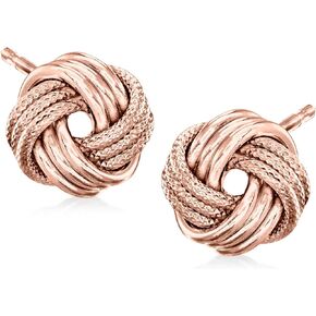 Ross-Simons 14kt Rose Gold Textured and Polished Love Knot Stud Earrings