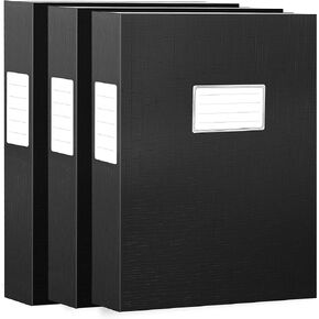 JiaWei Binder, Storage Folders Box 3Pack, File Boxes with Magnetic Closure Lids, 1.8" Width File Folder, Letter Size Binder, 300 Sheets Capacity