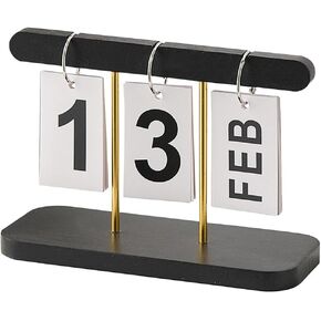 Perpetual Calendar for Desk Wooden Desk Calendar Perpetual Flip Calendar Modern Standing Calendar Reusable Tabletop Calendar for Home Office Classroom Decoration