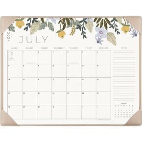 Desk Calendar 2024-2025 with Desktop Mat, Cabbrix Large Desk Pad Calendar 22 x 17 Inch 16 Months Runs From Sep 2024 to Dec 2025, Floral Design Calendar 2024-2025 for Home School and Office