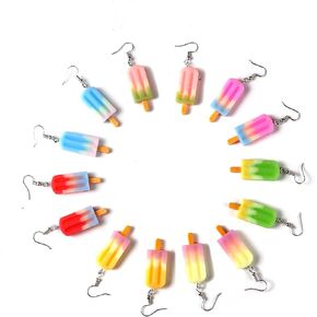 7 Pairs Cute Resin Ice Cream Dangle Earrings Set Food Summer Multicolor 3D Geometric Funny Aesthetic Kawaii Jewelry for Women Girls
