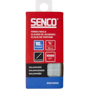 SENCO M001000R 3/4" 16 Gauge Straight Finish Nails, Galvanized Finish 1,000 Count Pack