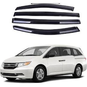 White Deer Safe Smoke Window Visor Sun Rain Vent Guard Vent Window Visor Side Window Deflector,4 Pcs Fits Honda Odyssey 2011-2017 ；Thickened