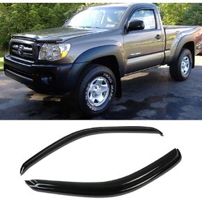 Side Window Wind Deflector,2pcs Outside Mount Tape-On Nice Sun Rain Guards Set, fit for 2005-2014 Toyota Tacoma Standard Cab (Regular Cab) 92153