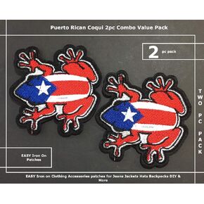 Puerto Rico Flags DIY Patches Puerto Rican Boricua Flags Coqui Iron on Clothing Accessories