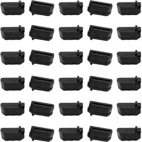 30pcs HDMI Silicone Anti Dust Cap Cover Plugs, HDMI Female Port Dustproof Plug Soft Protector Stopper, for TV,Laptop Computers etc,Black
