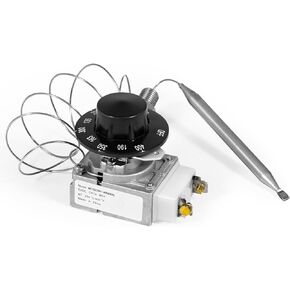 60125401 Deep Fryer Thermostat with Knob Switch, Millivolt Thermostat RX-1-36, 1/4" Mpt Stuff Box Compatible with Pitco 60124501, Imperial 1175, American Range 11113 A50400, Royal Range 3113, 200-400F