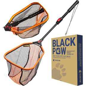 Floating Fishing Net - Telescopic, Foldable, Rubber Coated Landing Net with Neoprene Foam Edging, Aerospace-Grade Aluminum, Easy Catch & Release of Fly, Salmon, Bass