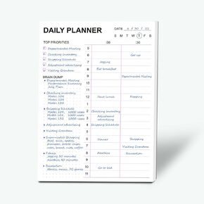 To Do List Notepad - Daily To Do List with Priorities, Hourly Scheduler and Notes - Daily Planner Notepad for Work, Study, Appointments, 60 Tear Off Sheets Planning Pad, 7x10 Inch