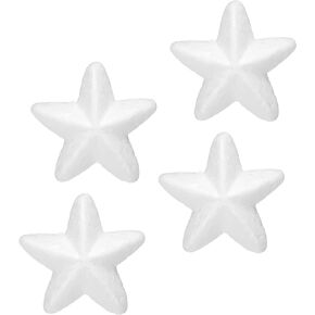 MECCANIXITY Foam Stars for DIY Arts and Crafts 2.56 x 2.56 Inch Polystyrene Stars for Christmas Tree, DIY Home Craft Project 4 Pack