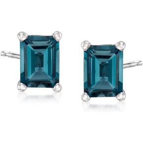 Ross-Simons 3.00 ct. t.w. London Blue Topaz Stud Earrings in Sterling Silver