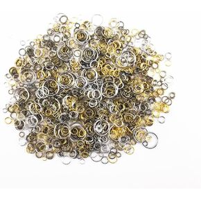 yueton?100 Gram (Approx 1650pcs) Mixed Color and Size Assorted Antique Jump Ring Connector Link for Crafting, Jewelry Making Accessory