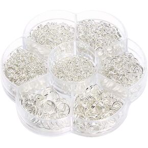1 Box(1450PCS) Assorted Sizes Metal Closed Open Jump Rings Connecters for Necklace Bracelet DIY Jewelry Making Findings Kits(3mm 4mm 5mm 6mm 7mm 8mm 10mm)(Gold)