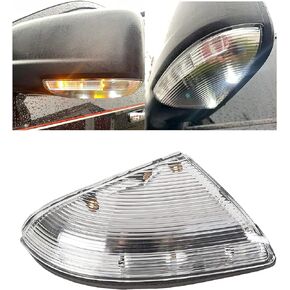 ECOTRIC Left Mirror Turn Signal Light Compatible with 2009-2013 Dodge Ram 1500 & 2010-2013 2500 LH Front Driver Side Mirror Turn Signal Lamp Housing Cover Replacement for 68064949AA