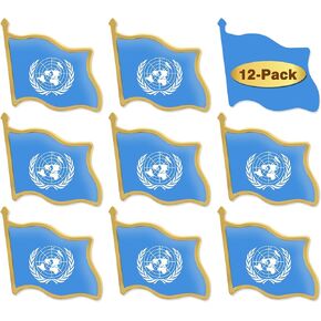12/24/50/100Pcs United Nations Flag Lapel Pins Bulk - Metal UN International Brooch Badge Souvenir for Men Women Clothes Bags Hats