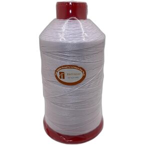 UV Resistant Bonded Polyester Sewing Thread for Upholstery, Outdoor, Marine 8 oz (Tex 90, White)