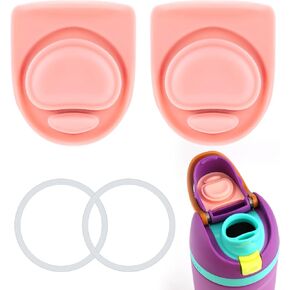 4pcs Bottle Seal Ring & Replacement Stopper for Owala Free Sip 19oz 24oz 32oz 40oz, Silicone O Ring Water Bottle Top Lid Parts, Cap Mouth Plug Gasket Accessories, BPA-Free (Light Pink)