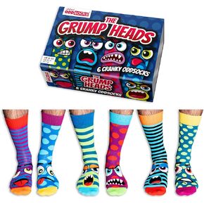 Grump Heads Box of 6 Individual Oddly Socks for Men - US 6½-11½