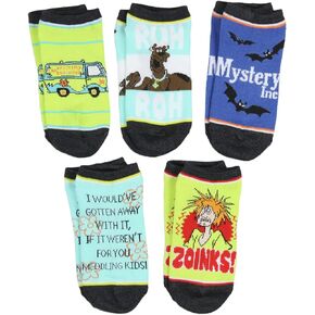 Scooby-Doo Socks Adult Mystery Machine Ruh-Roh Zoinks! 5 Pack Mix and Match Ankle Socks
