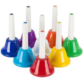 OriGlam 8 Note Diatonic Metal Hand Bells Set Musical Instrument for Kid Children Musical Toy Percussion Instrument