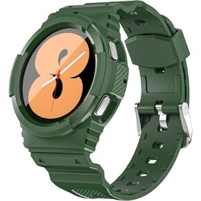 Rugged Case Band for Samsung Galaxy Watch 4 Classic 40mm Band with Bumper Accessories ,Sport Protective Cases/Cover Protector Drop-Proof Shockproof for Galaxy watch 4 band 40mm